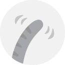 Illustration of a gray cat tail wagging in the air