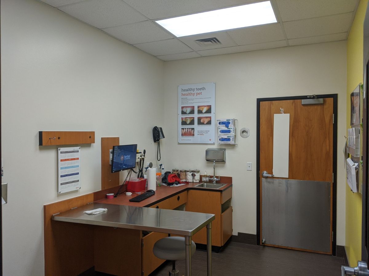 A view of the Weatherford Banfield exam table
