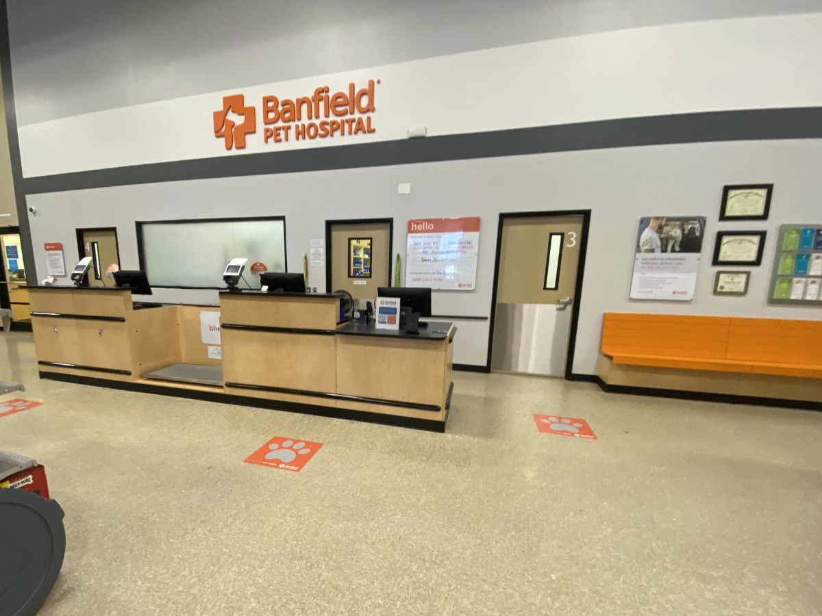 The Banfield - Conroe hospital front desk and check-in area