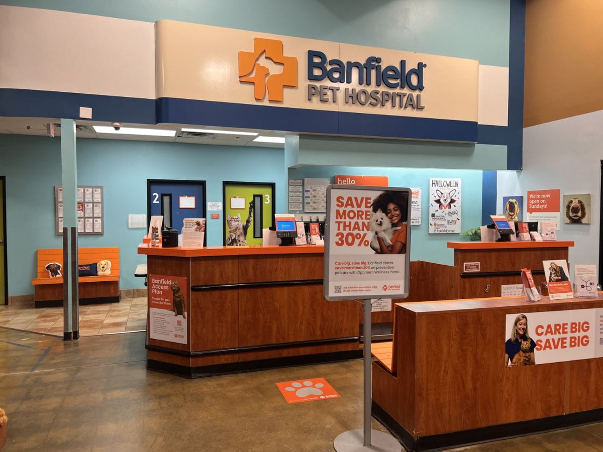 The front desk and lobby at Banfield Pet Hospital - Corona